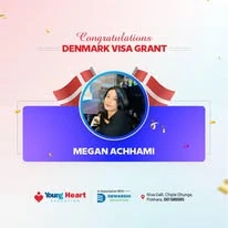 Young Heart congratulatory student visa post
