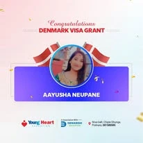 Young Heart congratulatory student visa post