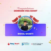 Young Heart congratulatory student visa post