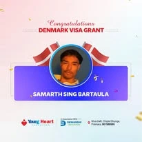 Young Heart congratulatory student visa post