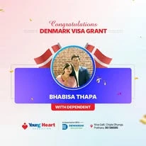 Young Heart congratulatory student visa post