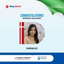 Young Heart congratulatory student visa post
