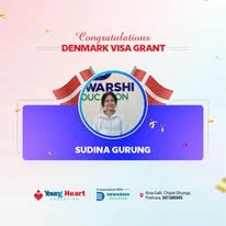 Young Heart congratulatory student visa post