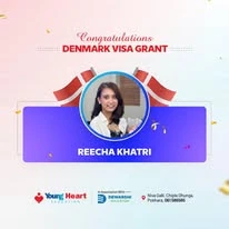 Young Heart congratulatory student visa post