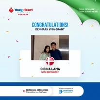 Young Heart congratulatory student visa post
