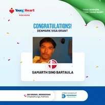 Young Heart congratulatory student visa post