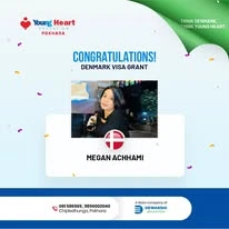 Young Heart congratulatory student visa post