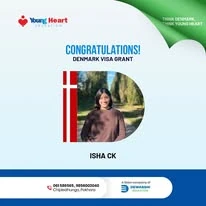 Young Heart congratulatory student visa post