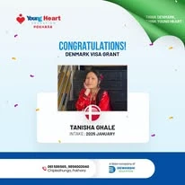 Young Heart congratulatory student visa post
