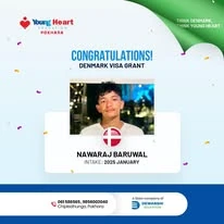Young Heart congratulatory student visa post